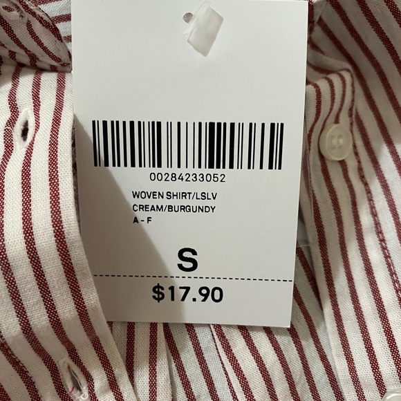 Forever 21 red striped hem button down shirt - Picture 3 of 4